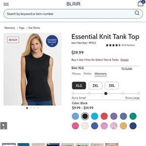 Blair Essential Knit Sleeveless Tank Top in 4 colors